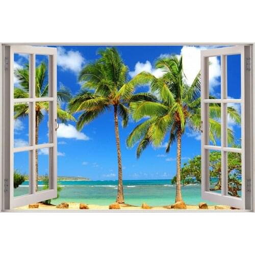 5D DIY Full Square,Round Diamond painting Embroidery -Beach coconut tree - Cross Stitch Rhinestone Mosaic Decor Gift LFW