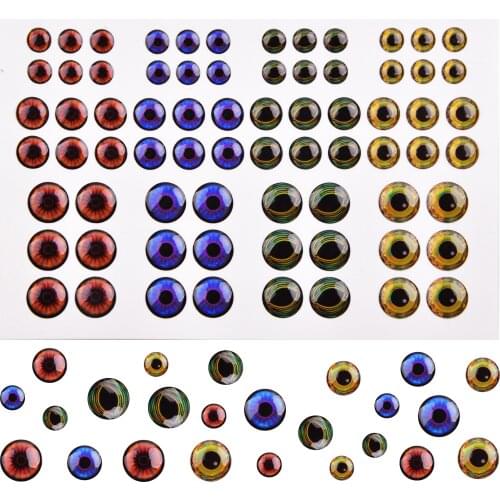 720Pcs Fishing Lure Eyes Holographic 4D&5D Simulation Fly Fishing Minnow Artificial Fish DIY Eyes Fishing Tackle
