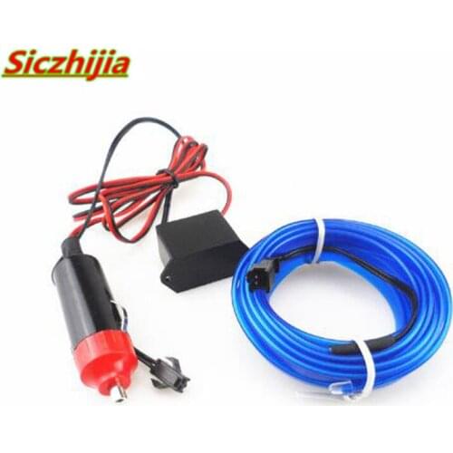 3 m 12 volt car LED atmosphere light flexible neon EL line and indoor cigarette lighter for Mitsubishi ASX/Outlander/Lancer