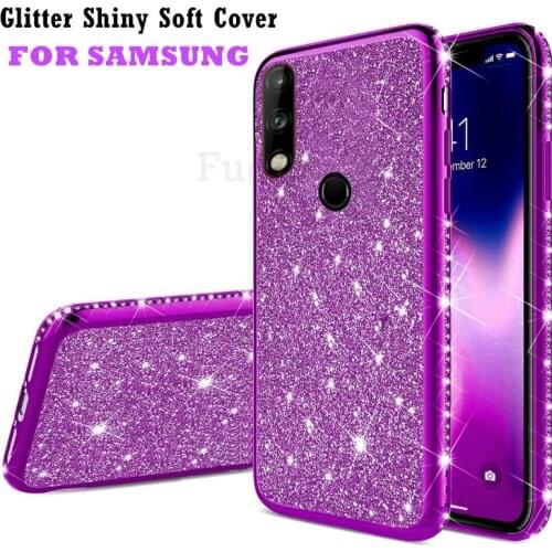 Glitter TPU Case For Samsung Galaxy A10 A20 A30 A40 A50 A60 A70 A10S A20S A51 A71 M21 M31 M51 Shiny Bling Diamond Cover Shell