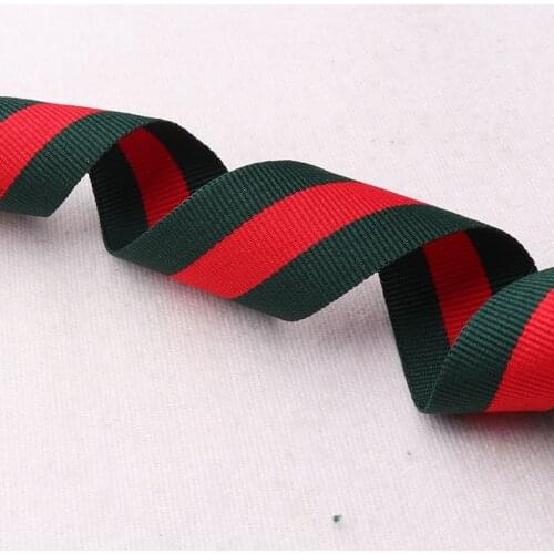 30MM Ribbon Green Red Striped Soft Webbing Shoes Bag Polyester Webbing Key Fob Strap Strapping Sewing Bag Belt Accessories