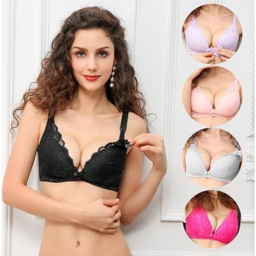 Wireless lace maternity nursing bra open button breathable cotton pregnancy breast feeding underwear sleep bra mother lactation