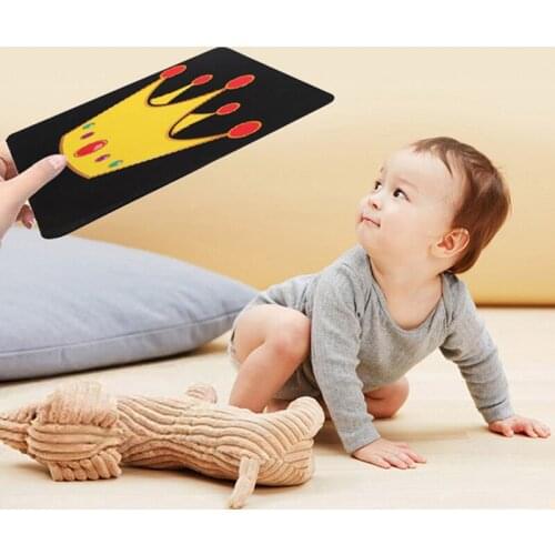 Newborn Black White Flash Card Montessori Baby Toys 0-36 Months High Contrast Visual Stimulation Activity Card With Animal Shape