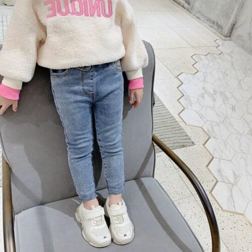 2019 New Baby Girl Jeans Pants Girls Kids Velvet Winter Long Denim Pant Trouders Children Clothes