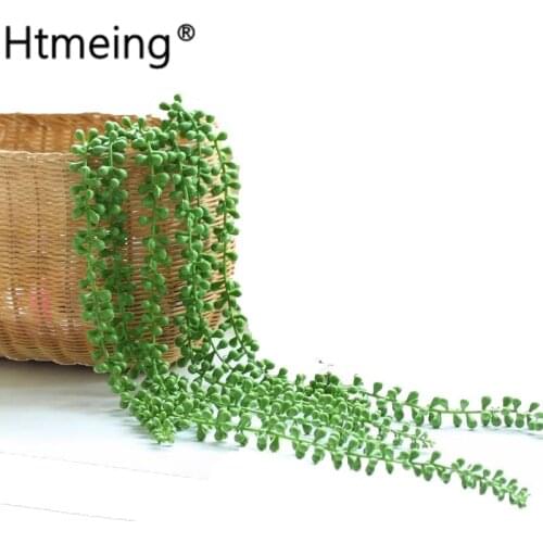 Artificial hanging plants green String of Pears Wall Hanging Plant artificial Succulents Wreath garden wall outdoor decoration