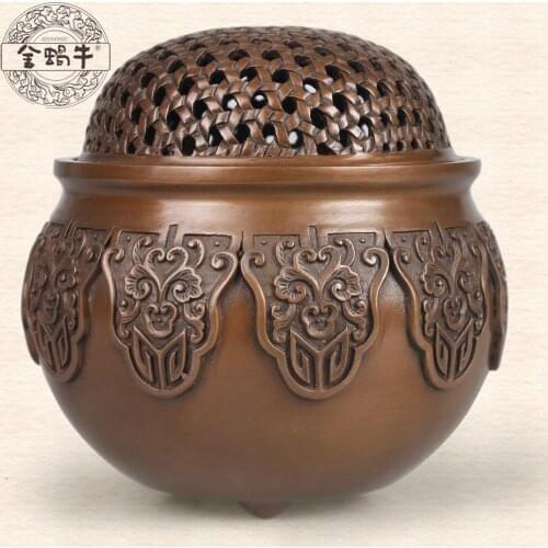 The cane makes up food dish smoked incense burner artificial pure copper brass branch burner teacher special place