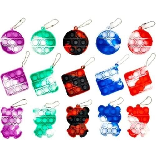 Mini Push Bubble Sensory Toy Autism Needs Squishy Stress Reliever Toys Adult Child Funny Keychain Anti-stress Fidget