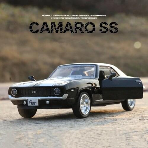 1/36 Classic Sports Car 1969 Camaro SS Alloy Car Model Diecasts Metal Toy Vehicles Car Model High Simulation Childrens Toy Gift