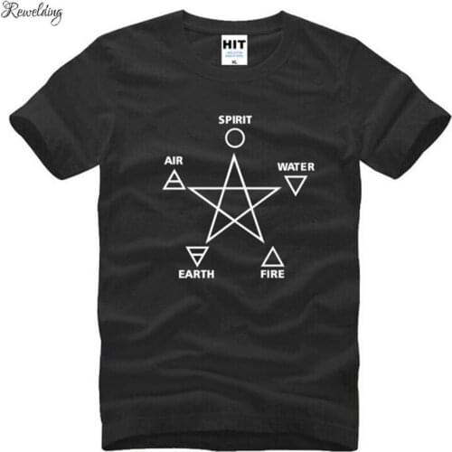 Five Elements and Pentagram 30STM T Shirt Men Summer Short Sleeve O Neck Cotton Mens T Shirt Fashion Rock Top Tee Fans Clothing