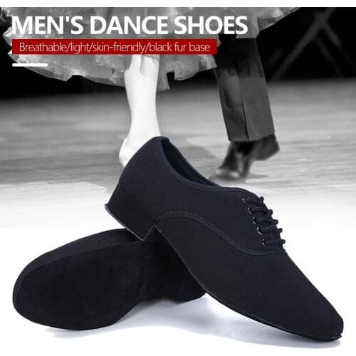 Professional Mens Latin Ballroom Dance Shoes Canvas Latin Salsa Shoes Heel Tango Ballroom Dance Shoes for Men