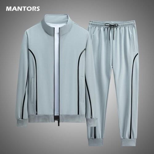 2021 Men Set Sportswear Autumn Mens Tracksuit Two Piece Sets Casual Jackets+Trousers Sweatsuit Mens Jogging Suit Plus Size 6XL