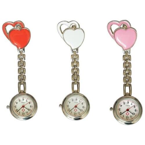 2018 New Nurses Watches Doctor Brooches Pocket Fob Watch Nurse Table Cute Sweet Heart Quartz Watch with Clip