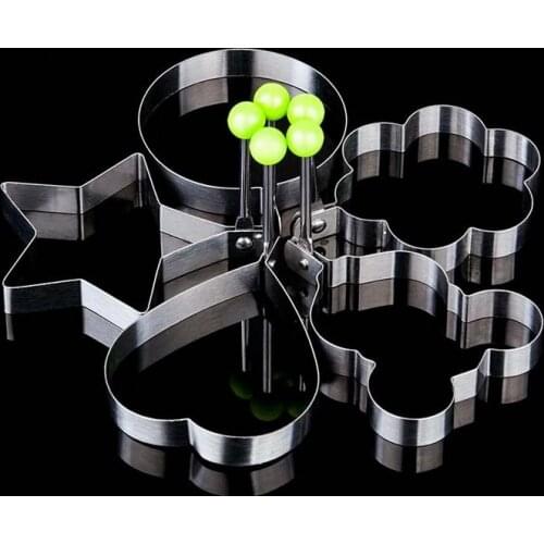 New Stainless Steel Flower Star Heart Circle-shaped Fried Egg Device Rings Circle Omelette Pancake t Cake Mold cooking Tool