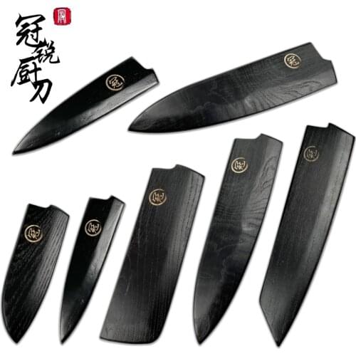 Chefs knife Japanese Gyuto Santoku Petty Nakiri Kiritsuke Protector Blade Wooden Scabbard Kitchen Knives Sheath Saya Guard NEW