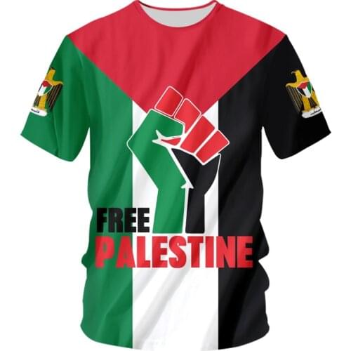 OGKB Men 3D Free PalestineT shirt Print Sublimation Summer Breathable Quick-drying Short-sleeve Shirt Palestine National Emblem