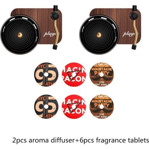 Retro Record Player Turntable Air Freshener in Car Perfume Car Air Vent Rotary Diffuser Retro Car Interior Accessories