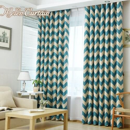 Modern blackout striped curtains horizontal 3 colors thick curtains for living room kids curtains home decoration M-5056