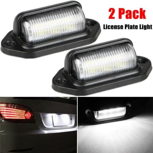 2pcs IP65 Waterproof 6-LED 12V License Plate Light Car Boat Truck Trailer Step Lamp Plate