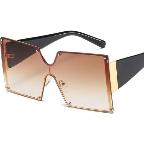 RBRARE Gradient Women Sunglasses 2021 Oversized Rimless Sunglasses Women Square Sun Glasses Women Gafas De Sol Mujer 2021