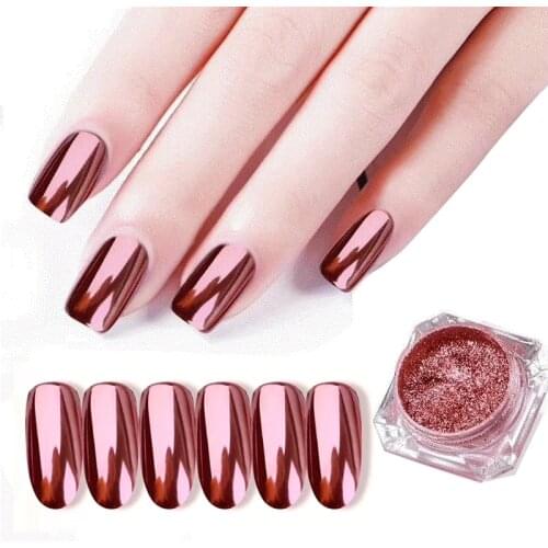 Rose Gold Mirror Powder Nail Glitter Sequins Nail Rhinestones Decortaion for Nails Art Accessories Nails Design DIY Manicure
