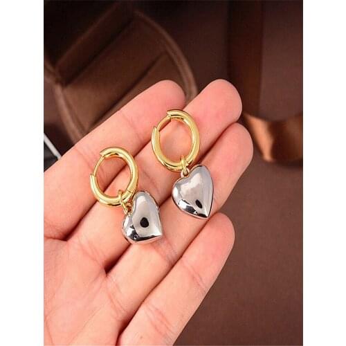 Kshmir French advanced love earring peach heart model contracted luxury retro temperament cold style eardrop