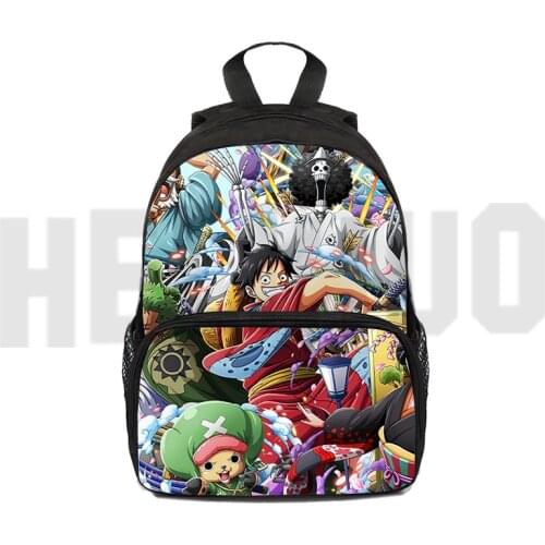 3D Printed Sac A Dos ONE PIECE Backpack Children Bag Japan Anime 12/16 Inch Schoolbags Kids Zipper Kindergarten Travel Bookbag