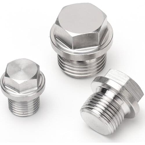 1/8" 1/4" 3/8" 1/2" 3/4" 1" BSP Male Threaded Hex Head Pipe Plug 304 Stainless Steel Plumbing Connector Coupling Pipe Fitting
