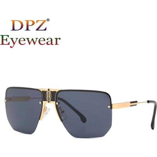 2021 New luxury mens retro frameless cut edge metal Pilot sunglasses fashion woman trend brand design sunglasses Oculos De Sol