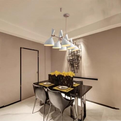 Modern LED living room dining room adjustable chandelier metal lampshade hotel cafe shopping mall shop lighting
