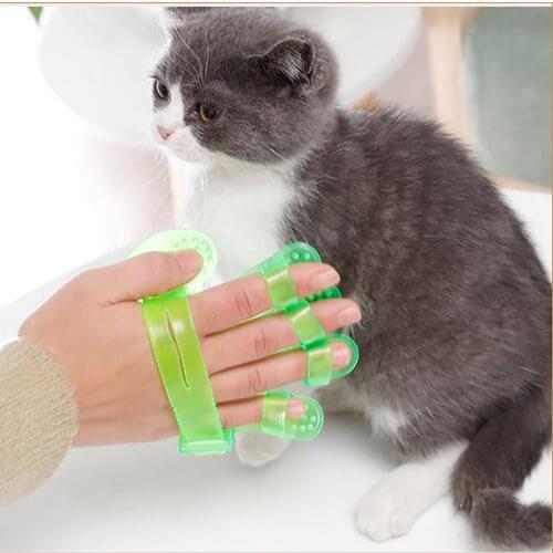 Pet Dog Cat Grooming Brush Bath Brush Five Finger Hand Shaped Gloves Pet Bath Brush Cat Dog Shower Massager Pet Tools Pet Clean