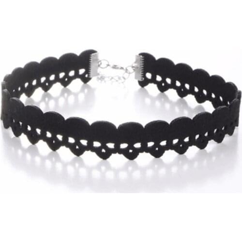 2018 Vintage Necklace Vintage lace openwork collar punk loli choker faux suede necklace Jewelry Free Shipping