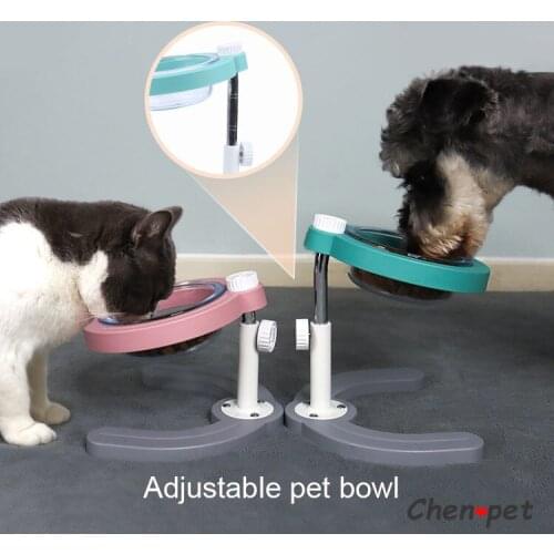 High Quality Pet Bowl Cat Dog Bowl with Raised Stand Pet Supplies Adjustable Pet Glass Bowl Animal Feeder