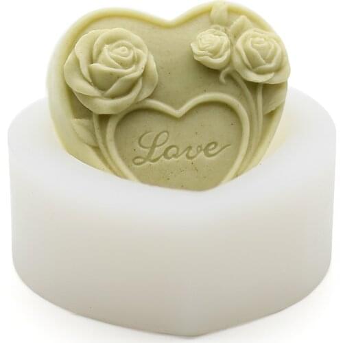 High end Diy Handmade Soap Moulds Heart Shaped Rose Gifts Silicone Soap Mold Crafts Easy Use and Clean