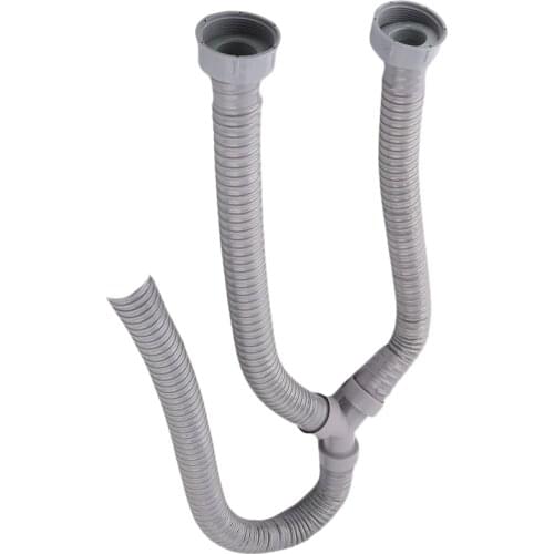 3.5Ft Washing Machine Pvc Y Shaped Drain Discharge Hose Washer Pipe Connector , Rotary Interface,with 2 Waterproof Rings