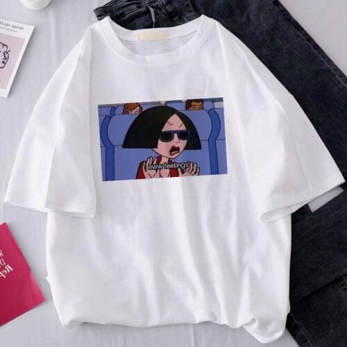 Eww Feelings Summer Spoof Letter Print Women Short Sleeve Casual Big Size Tees tops Loose Harajuku Ulzzang Cartoon Fun T-Shirt