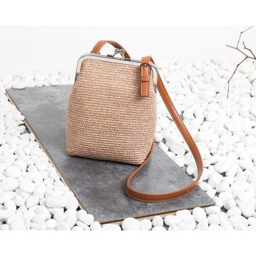 Shell Straw Bags for Women 2021 Woven Rattan Bag Purses and Handbags Clip Shoulder Bags Summer Bali Beach Hand Bag Sacs de paile