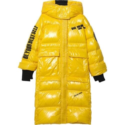 Womens Shiny Down Cotton Coat 2021 New Winter Korean Thick Warm Turtleneck Parka Loose Slim Hooded Jacket Female