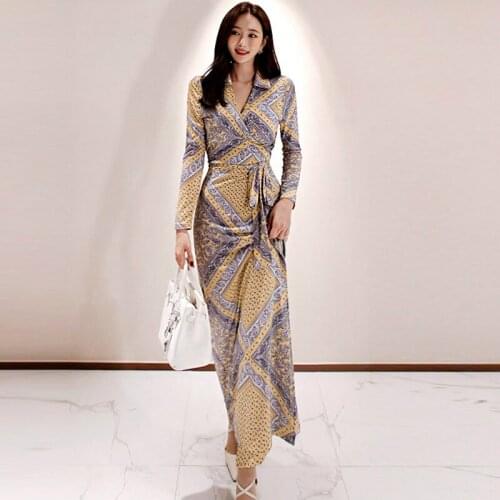 S-XL Plus Size Print Long Dress Women Three Quarter Corset Midi Office Work Dress Women Casual Vintage Fall Dress for Women Ropa