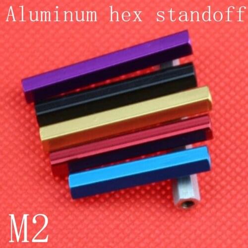 10pcs aluminum hex standoff M2x6/8/10/12/14/16/18/20/22/25/30/35/37/40 M2.5 Aluminum Hex Standoff Spacer For RC Parts