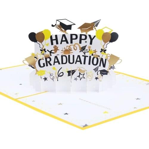 10pcs Wholesale 3D Handmade University Students Paper Greeting Card Bachelor Master Doctor Happy Graduation Classmate Gift