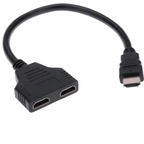 100pcs HDMI 1 In 2 Out Male To Dual HDMI 2 Female Y Splitter Switch Converter Cable Adapter HD LED LCD TV