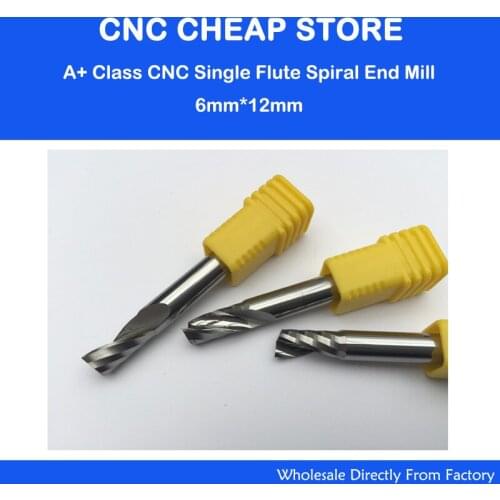 3pcs 6mm 1/4" High Quality Carbide CNC Router Bits One Single Flute End Mill Tools 12mm