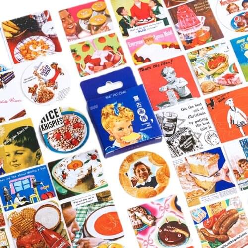 45 pieces /Boxed Retro Figure Painting collection Literature Art Diary Decorative Seal Stickers