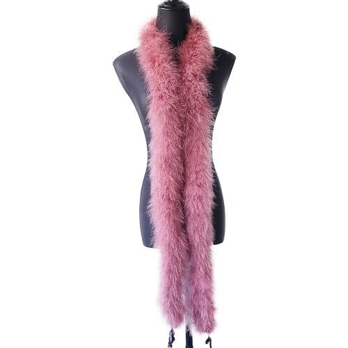 50g super Fluffy leather Pink Marabou Boa Turkey Feathers Ribbon Shaw Scarf for Wedding Dress Decoration Sewing plume Crafts
