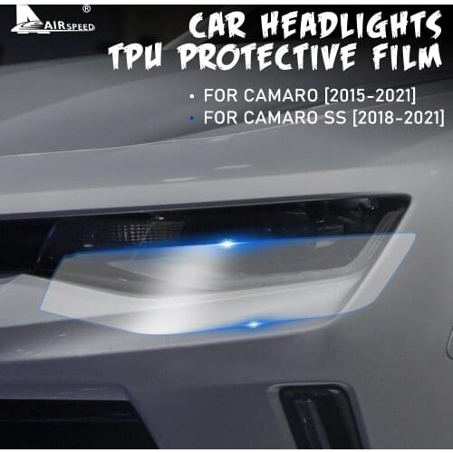 AIRSPEED Transparent TPU for Chevrolet Camaro SS Accessories Exterior Special Car Headlight Headlamp Protective Film Sticker