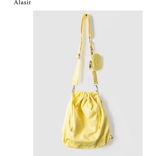 Alasir 2020 Korean Style Bucket Bag Casual Messenger Female Cute Composite Bag Literary Canvas Shoulder Bag Simple Student Bag