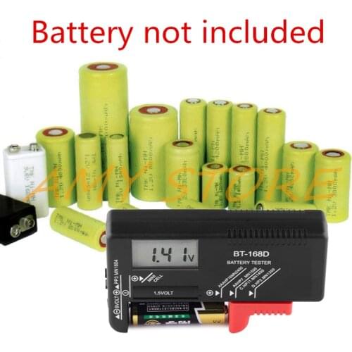 BT168D Portable Universal Analog Digital LCD Display Battery Tester Volt Checker For AA AAA 9V Button Battery Tester Checker