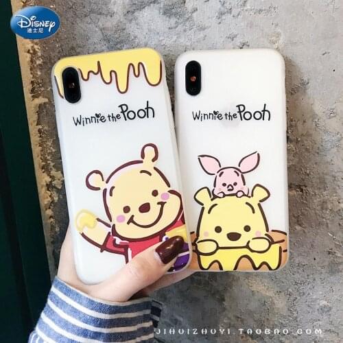 DISNEY Winnie the Pooh Silicone Case for IPhone 11 12Pro Xs Max iPhone SE Official Liquid Silicon 360 Full Cove zz0617