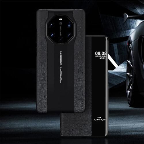 New Genuine Leather Business Cover Phone Flip Case For Huawei Mate 40 RS porsche design Brand Luxury Shockproof Fitted Cases