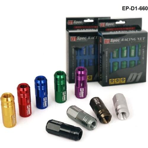 D1spec Jdm Billet Aluminum Wheel Racing Lug Nuts P:1.25 Or P:1.5, L:52mm 20pcs/set EP-D1-660